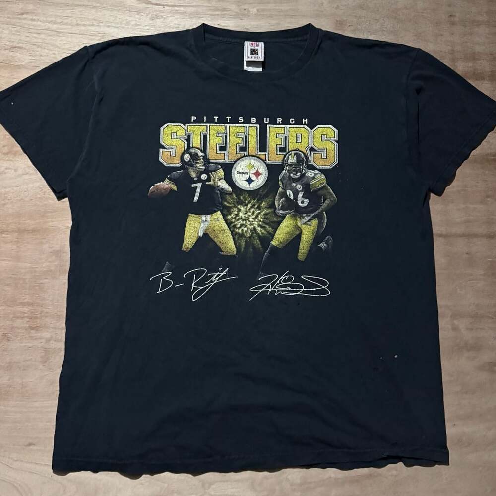 Pittsburgh Steelers Ben Roethlisberger Hines Ward Throwback NFL T Shirt XL